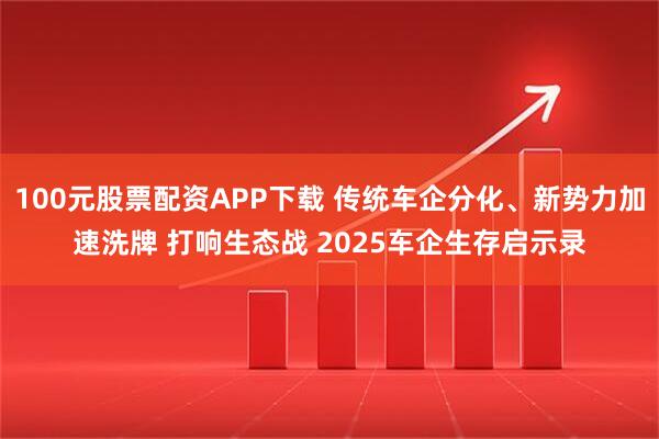 100元股票配资APP下载 传统车企分化、新势力加速洗牌 打响生态战 2025车企生存启示录